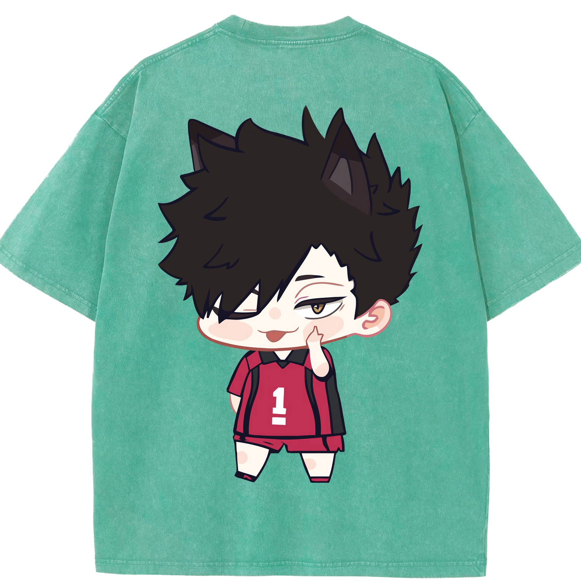 （画像用） ハイキュー!! Haikyu!! 綿100% ヴィンテージ風 半袖Tシャツ（背面プリント）